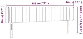 Κεφαλάρι Κρεβατιού LED Ροζ 183x16x78/88 εκ. Βελούδινο - Ροζ