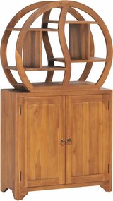 VidaXL Ντουλάπι με Ραφιέρα Σχέδιο Γιν Γιανγκ 70x30x130 εκ. Ξύλο Teak