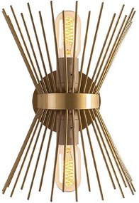 Απλίκα τοίχου Kirpi Megapap E27 μεταλλική χρυσό 23x5x33εκ. GP052-0108,2-GP052-0108,2-Χρυσό GP052-0108,2