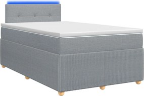 vidaXL Κρεβάτι box spring με στρώμα Ανοιχτό γκρι 120 x 190 cm Ύφασμα