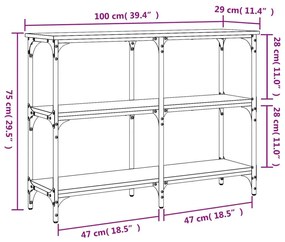 Τραπέζι Κονσόλα Γκρι Sonoma 100x29x75 εκ. Επεξεργασμένο Ξύλο - Γκρι