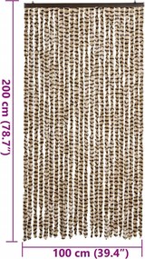 vidaXL Σήτα Εντόμων Μπεζ/ Καφέ 100x200 εκ. από Σενίλ