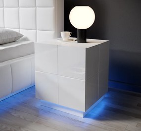 bedside cabinet REJA (set of 2) white gloss/white gloss DIOMMI CAMA-REJA-SZAFKA-NOCNA-BI/BI