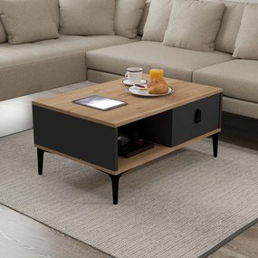 Τραπεζάκι Σαλονιού Sapphire Δρυς / Ανθρακί PAFLAMO 90x60x18