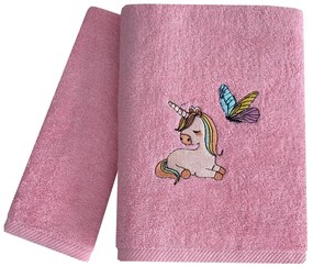 Πετσέτες Βρεφικές Fairy Unicorn (Σετ 2τμχ) Pink Astron Σετ Πετσέτες 70x130cm 100% Βαμβάκι