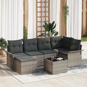 vidaXL Σετ 6 Τμηματικών Καναπέδων με Μαξιλάρια Μαύρο Πολυ Ρατάν