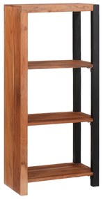 vidaXL Βιβλιοθήκη Καφέ, Μαύρο 50 x 30 x 110 εκ Στερεό Ξύλο Ακακίας