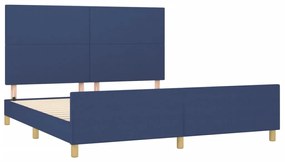 vidaXL Σκελετός Κρεβατιού Χωρίς Στρώμα Μπλε 160x200 εκ.Υφασμάτινο