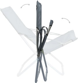 vidaXL Καρέκλες Παραλίας Πτυσσόμενες 2 τεμ. Γκρι Υφασμάτινες