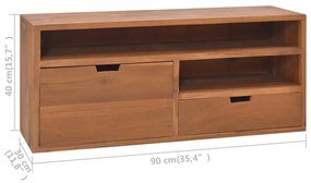 Έπιπλο Τηλεόρασης 90 x 30 x 40 εκ. από Μασίφ Ξύλο Teak - Καφέ