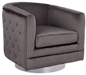 Πολυθρόνα Ophelia HM8494.01 Grey 80x80x76 εκ. Βελούδο