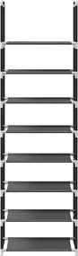 vidaXL Ράφι παπουτσιών 8-βαθμίδων μαύρο 44x28x145cm μη υφασμένο ύφασμα