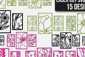 Intra απο ξύλο plywood Χρώμα wenge 3mm-4mm πάχος - Διακόσμηση τοίχου με λουλούδια Bundle Δίασταση 30x20 cm INTRAFABR-11573958