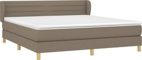 vidaXL Κρεβάτι Boxspring με Στρώμα Taupe 160x200 εκ. Υφασμάτινο
