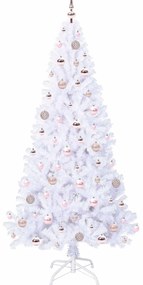 vidaXL Τεχνητό Χριστουγεννιάτικο Δέντρο Λευκό 180 cm PVC και Ατσάλι