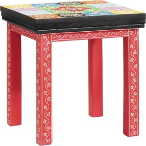 vidaXL End Table 2 pcs Πολύχρωμο Στερεό Ξύλο Μάνγκο και Μηχανικά Ξύλα