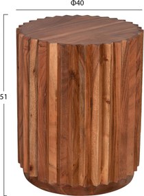 ΒΟΗΘΗΤΙΚΟ ΤΡΑΠΕΖΙ ΣΤΡΟΓΓΥΛΟ SEDGE HM9696 ΜΑΣΙΦ ΑΚΑΚΙΑ-ΦΥΣΙΚΟ ΧΡΩΜΑ Φ40x50Υεκ.