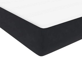 Κρεβάτι Boxspring με Στρώμα Μαύρο 90x220 εκ. Βελούδινο - Μαύρο