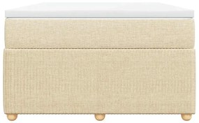 vidaXL Κρεβάτι Boxspring με Στρώμα Κρεμ 120x200 εκ. Υφασμάτινο