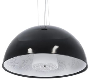 GloboStar® SERENIA BLACK 01151 Μοντέρνο Κρεμαστό Φωτιστικό Οροφής Μονόφωτο Μαύρο Γύψινο Καμπάνα Φ40 x Y19cm