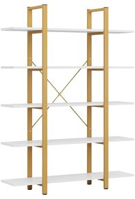 Βιβλιοθήκη Esthon 197-000304 Marble Effect 120x28x180cm Gold-White