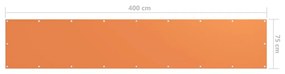 Διαχωριστικό Βεράντας Πορτοκαλί 75 x 400 εκ. Ύφασμα Oxford - Πορτοκαλί