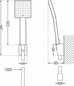 Mexen R-45 σετ ντους σημείου, χρωμέ - 785455052-00