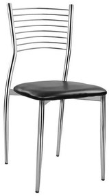 Καρέκλα Elvira HM0025.02 40x44x83 Με Κάθισμα Από Black Pu Σετ 4τμχ Μέταλλο,Τεχνόδερμα