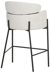 Σκαμπό μπαρ Tolerse Inart μπεζ ύφασμα-πόδι μαύρο μέταλλο 2αδα 55x60x97 εκ.