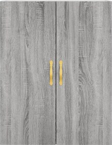 vidaXL Ντουλάπι Γκρι Sonoma 69,5 x 34 x 180 εκ. Επεξεργασμένο Ξύλο