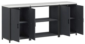 vidaXL Σετ Αποθήκευσης Κουζίνας 3 pcs Ανθρακί Ψυχρής έλασης χάλυβας