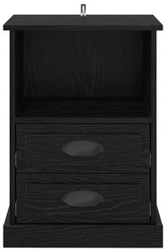vidaXL Κομοδίνο Μαύρη δρυς 43 x 36 x 60 εκ Επεξεργασμένο ξύλο