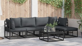 vidaXL Σετ Καναπέ Κήπου 6 pcs Μαύρο 70 x 70 x 32 εκ Αλουμίνιο