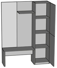 AURORA-1  Έπιπλο Εισόδου Artizan Oak/Ανθρακί Μ150xΠ40xΥ189.5