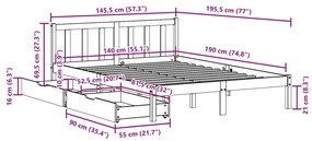 ΣΚΕΛΕΤΟΣ ΚΡΕΒ. ΧΩΡΙΣ ΣΤΡΩΜΑ ΛΕΥΚΟ 140X190 ΕΚ ΜΑΣΙΦ ΠΕΥΚΟ 3301468