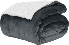 vidaXL Κουβέρτα Σκούρο Γκρι 220 x 240 cm Μαλλί