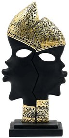 Διακοσμητική Φιγούρα African 374-225-465 12x6x25cm Black-Gold Πολυρεσίνη