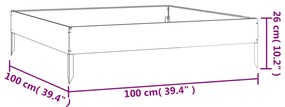 Ζαρντινιέρα 100 x 100 x 26 εκ. από Ατσάλι Σκληρυθέν στον Αέρα - Καφέ