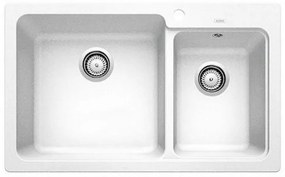 Blanco Naya 8 White SILGRANIT™ PuraDur™ Γρανιτένιος Νεροχύτης Ένθετος με 2 Γούρνες 81,5x50cm