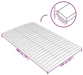 Τελάρο Κρεβατιού με 24 Σανίδες 120 x 200 εκ. 340079