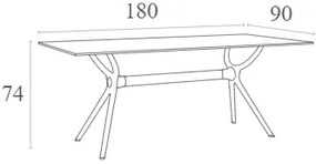 AIR ΤΡΑΠΕΖΙ 180Χ90Χ74ΕΚ. WHITE LAMINATE 12MM