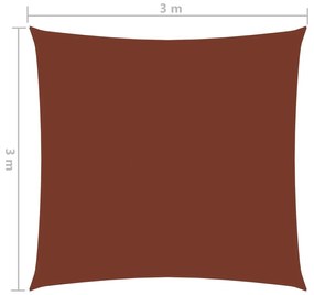 Πανί Σκίασης Τετράγωνο Τερακότα 3 x 3 μ. από Ύφασμα Oxford - Καφέ