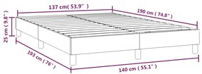 Σκελετός Κρεβατιού Χωρίς Στρώμα Μπλε 140x190 εκ. Υφασμάτινο - Μπλε