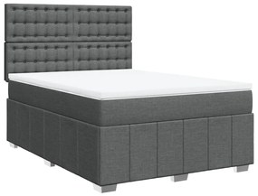 ΚΡΕΒΑΤΙ BOXSPRING ΜΕ ΣΤΡΩΜΑ ΣΚΟΥΡΟ ΓΚΡΙ 140X200 ΕΚ ΥΦΑΣΜΑΤΙΝΟ 3294006