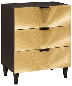 vidaXL Κομοδίνο με συρτάρι Μαύρο και Χρυσό 50 x 33 x 60 εκ