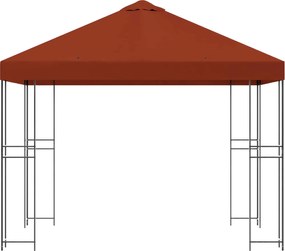 vidaXL Κιόσκι 3 x 3 m Τερακότα Πολυεστέρας και Χάλυβας 190 gsm