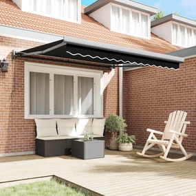 vidaXL Αυτόματη Ανασυρόμενη Τέντα Μαύρη 300x250 cm