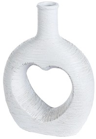 Βάζο ArteLibre Με Καρδιά Στη Μέση Λευκό Κεραμικό 7x16x22.5cm
