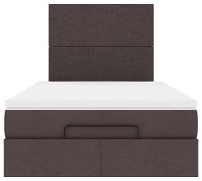 Οθωμανικό κρεβάτι με στρώμα Σκούρο καφέ 120x190 cm Ύφασμα 3313060