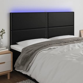 VidaXL Κεφαλάρι Κρεβατιού LED Μαύρο 180x5x118/128 εκ